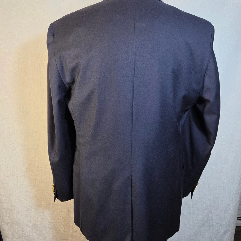 Lauren Ralph Lauren Navy Blue 100% Wool Gold Buttons‎ Blazer Macy's Men's 41R